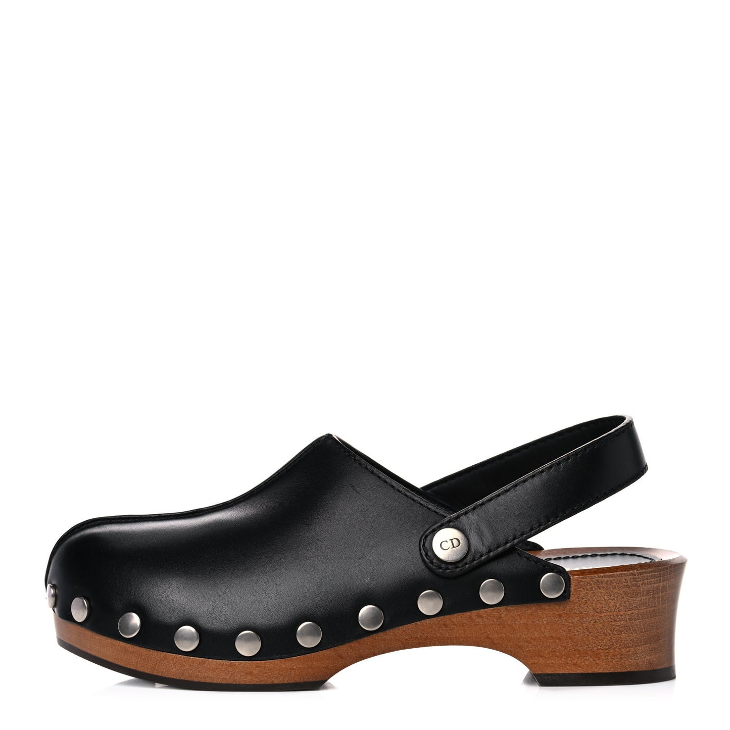 Calfskin Diorquake 20mm Slingback Clogs 37 Black
