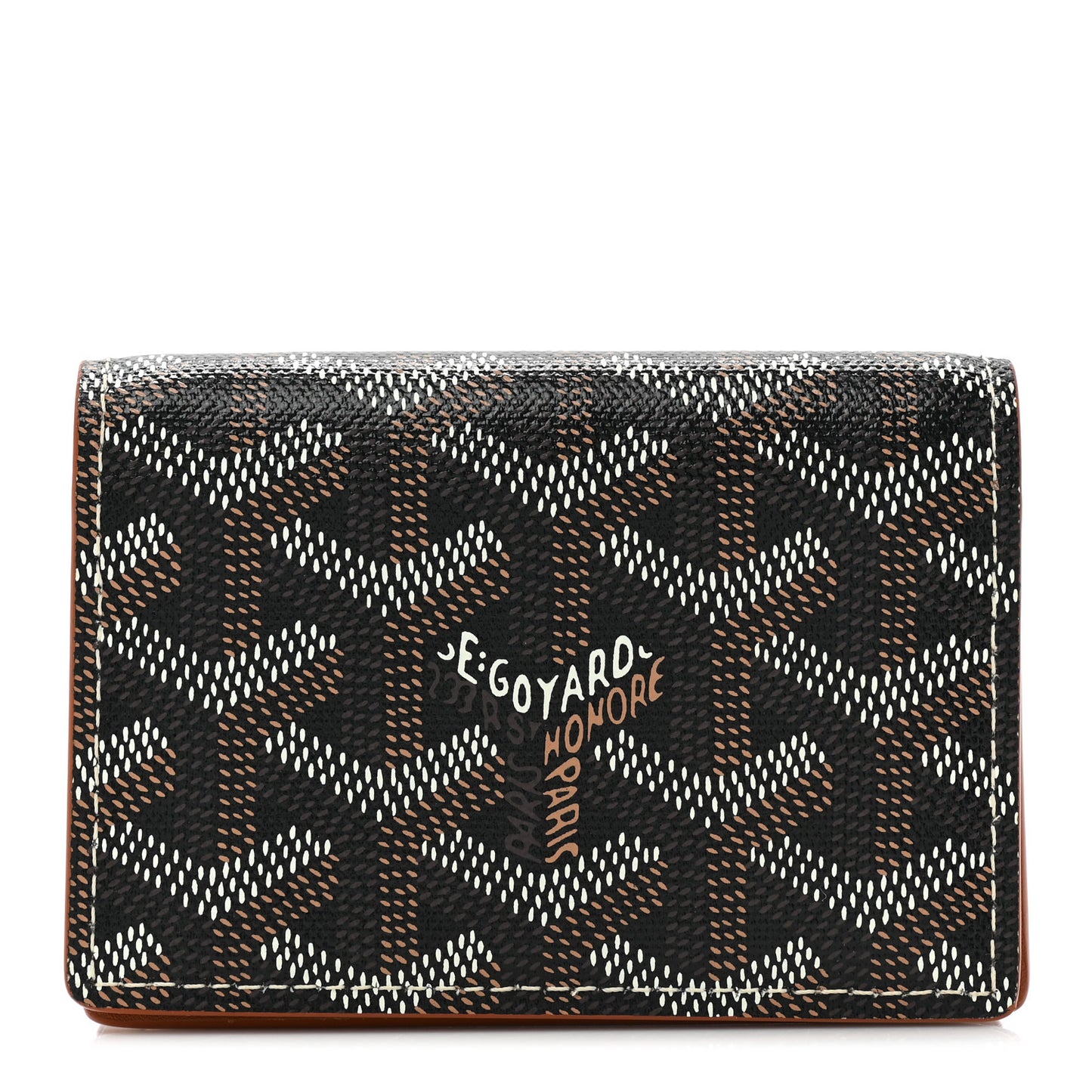 Goyardine Business Card Holder Black Gold