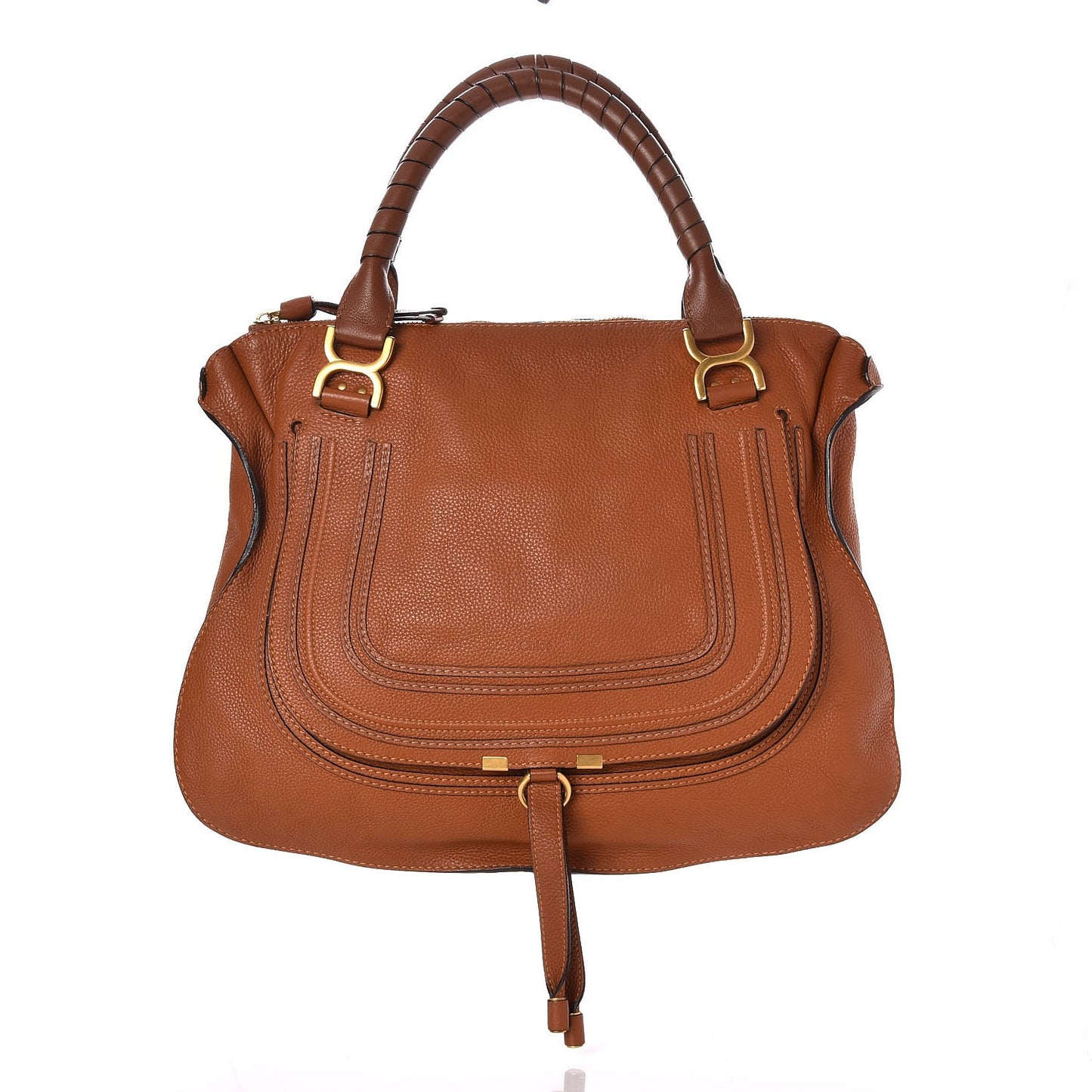 Calfskin Large Marcie Satchel Tan