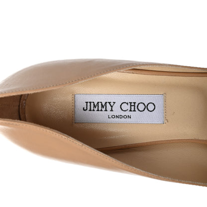 Jimmy Choo Calfskin Platform Peep Toe Pumps 40 Nude 7 of 8