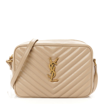 Saint Laurent Calfskin Matelasse Monogram Lou Camera Bag Dark Beige 1 of 10
