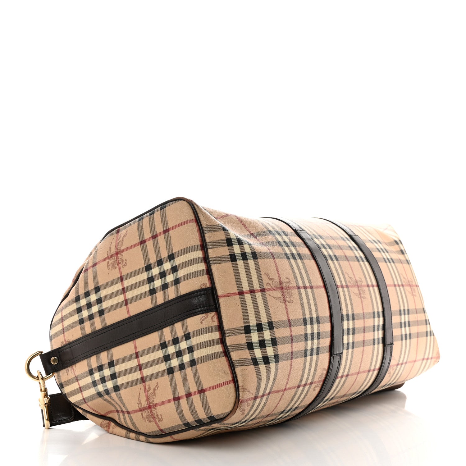 Burberry Haymarket Check Duffle Bag Dark Brown 3 of 18