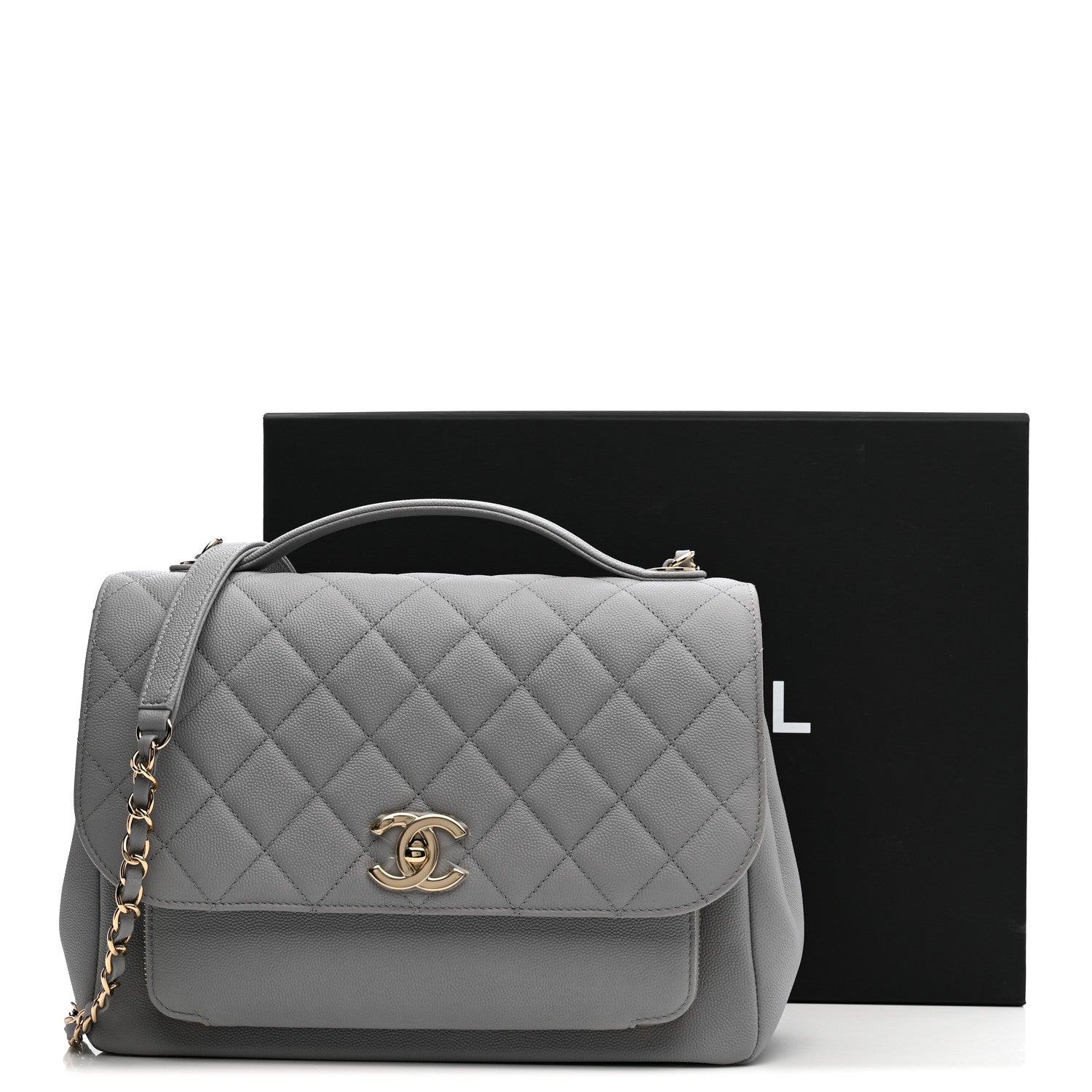 Chanel Caviar Quilted Large Business Affinity Flap Grey 20 of 21