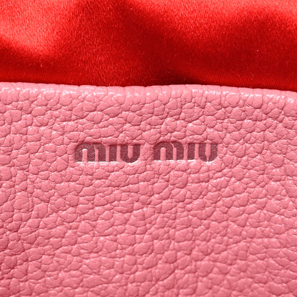 Miu Miu Goatskin Madras Top Handle Vanity Case Rosa 5 of 5