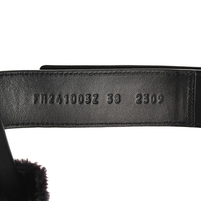 Hermes Techno Fringed H Canvas Caflskin Womens Chypre Sandals 38 Prunoir Black 7 of 9