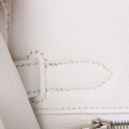 Hermes Taurillon Clemence Birkin 30 White 10 of 36