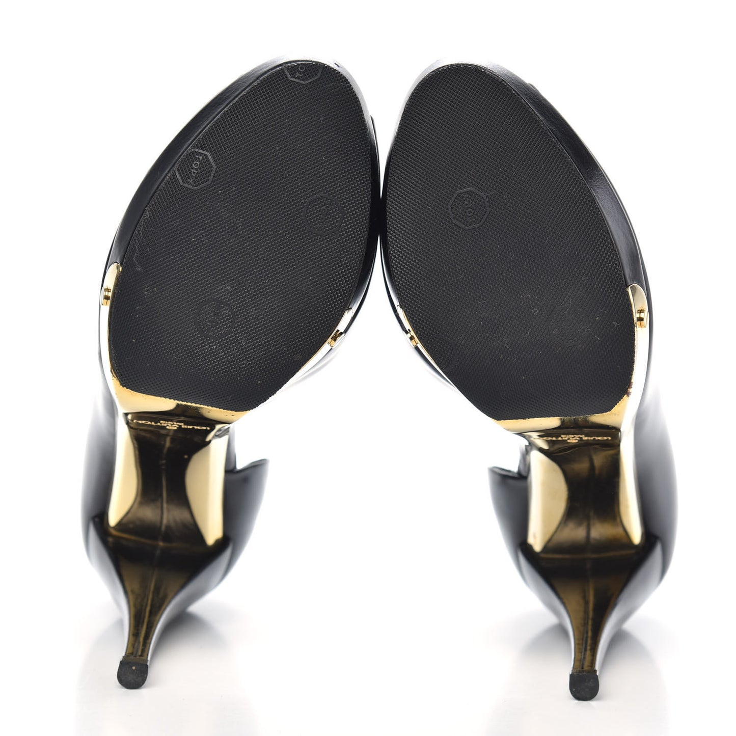 Smooth Calfskin Peep Toe Pumps 36.5 Black