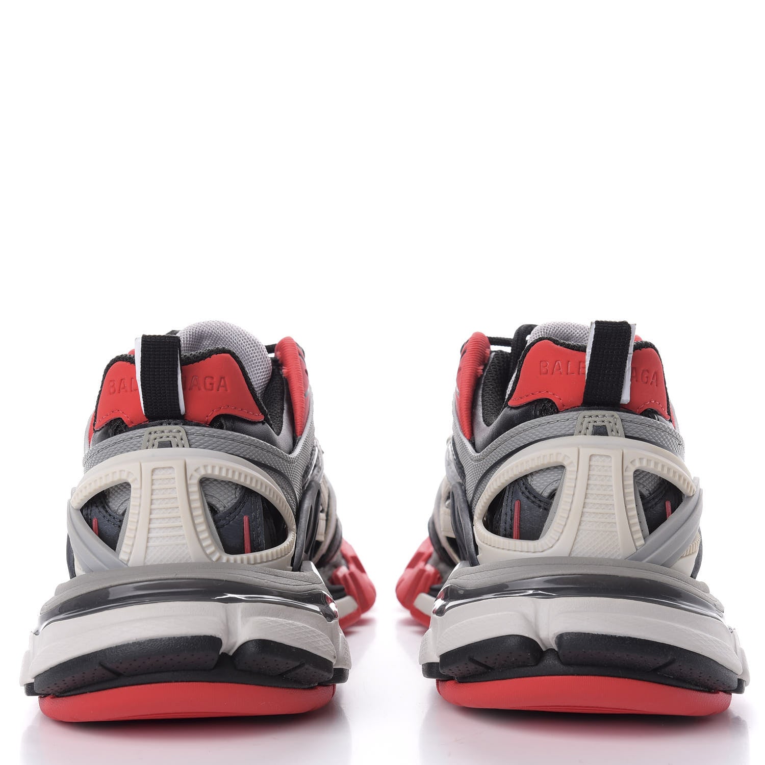Balenciaga Rubber Mesh Bi-Color Womens Track.2 Open Sneakers 35 Black Grey Red 4 of 10