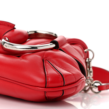 Gucci Nappa Vertical Matelasse Medium Maxi Horsebit Chain Shoulder Bag Beret Red 10 of 10