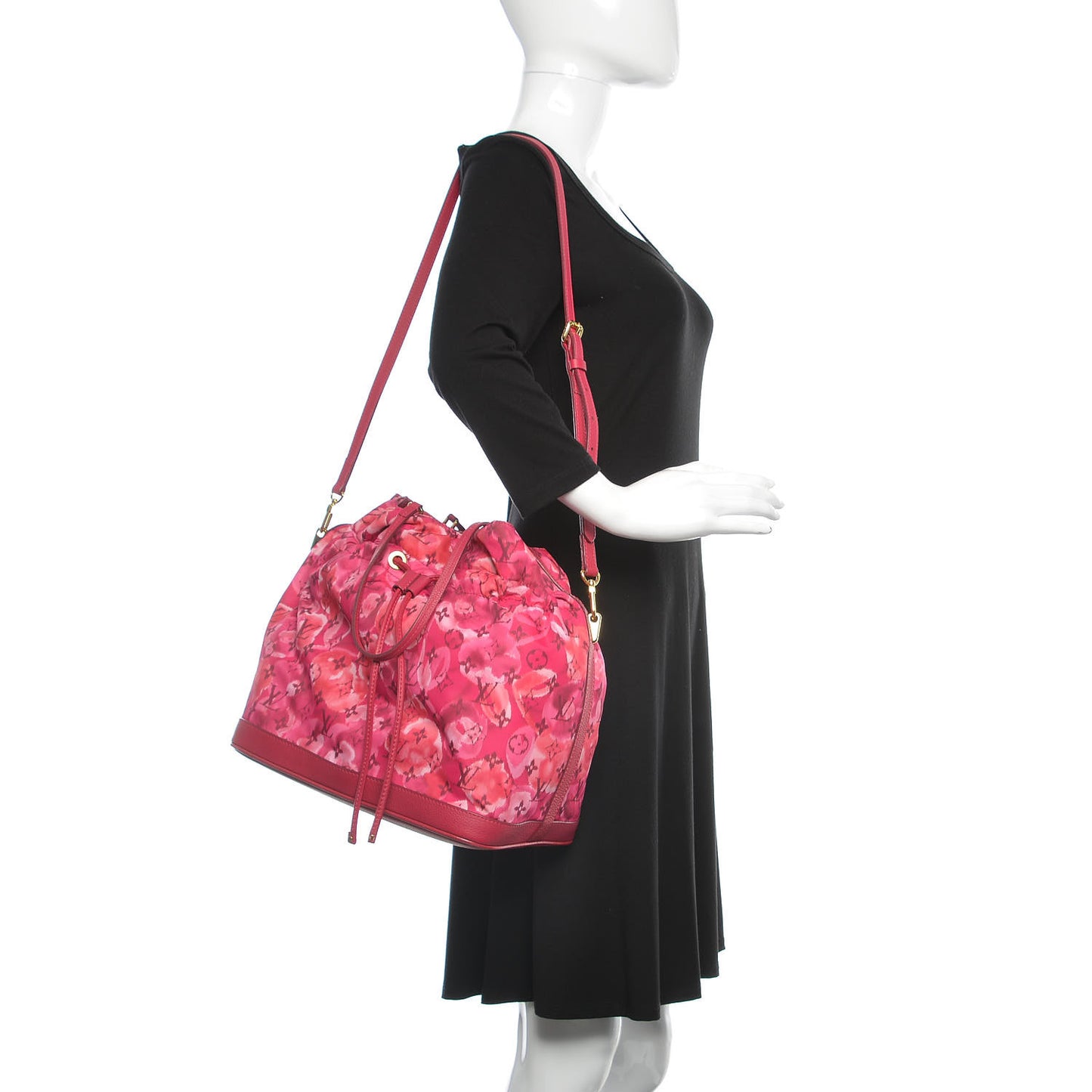 Nylon Monogram Ikat Noefull MM Rose Indien