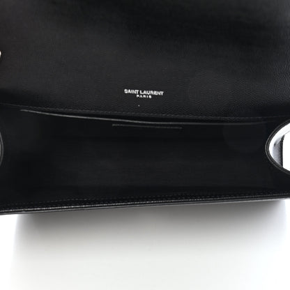 Saint Laurent Grain De Poudre Medium Classic Monogram Kate Satchel Black 5 of 9