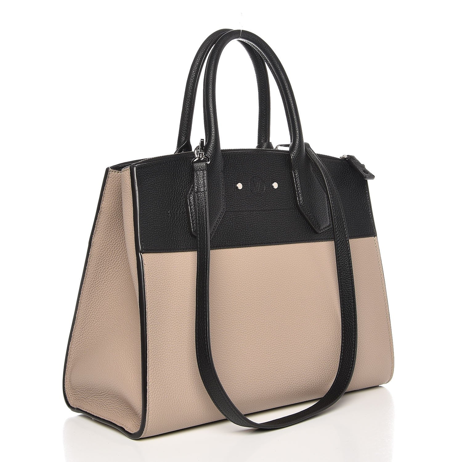 Louis Vuitton Taurillon City Steamer MM Black Beige 4 of 10
