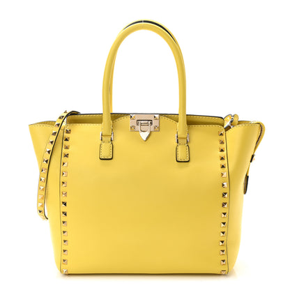 Valentino Garavani Vitello Rockstud Double Handle Tote Naples Yellow 1 of 9