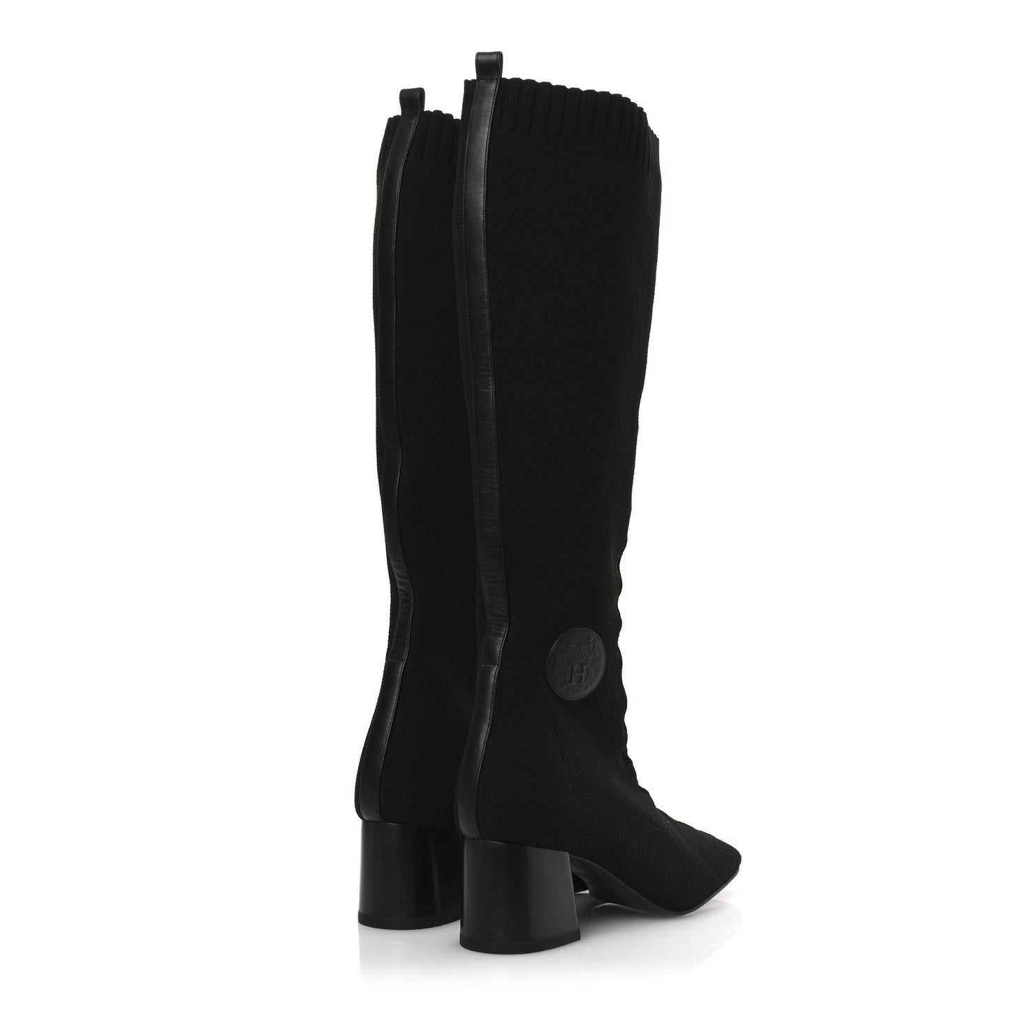 Knit Calfskin Fontaine 60 Boots 37.5 Black