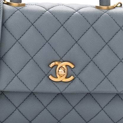 Chanel Caviar Quilted Mini Coco Handle Flap Light Blue 8 of 11