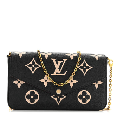 Louis Vuitton Empreinte Monogram Giant Felicie Pochette Black Beige 1 of 12