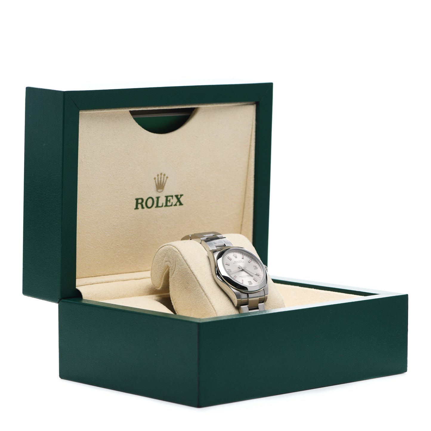 Stainless Steel 31mm Oyster Perpetual Watch Pink Index 177200