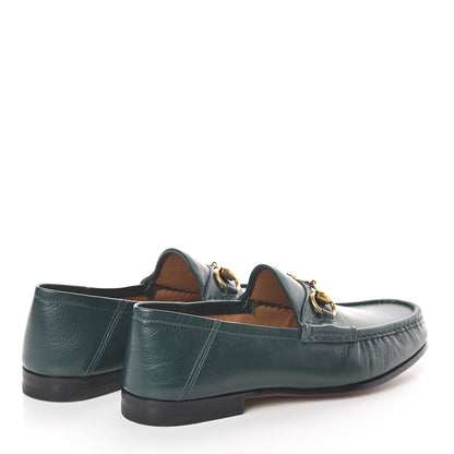 Gucci Goatskin Mens Horsebit Loafers 6.5 Verde Satin 4 of 7
