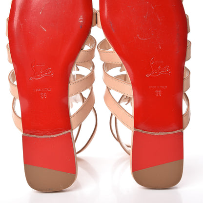 Christian Louboutin Calf Vegetale Neronna Flat Sandals 38 Natural 11 of 11