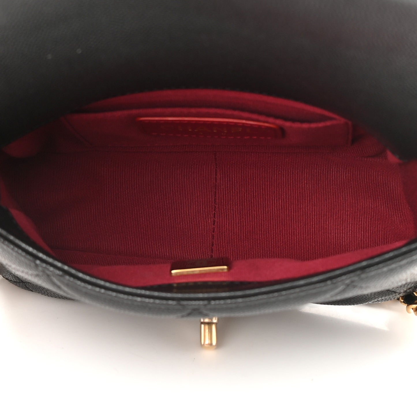 Caviar Quilted Mini Twist Your Buttons Flap Black