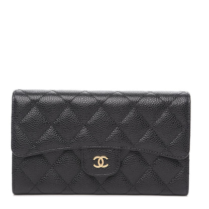 Chanel Caviar Quilted Large Flap Wallet Black 1 of 10