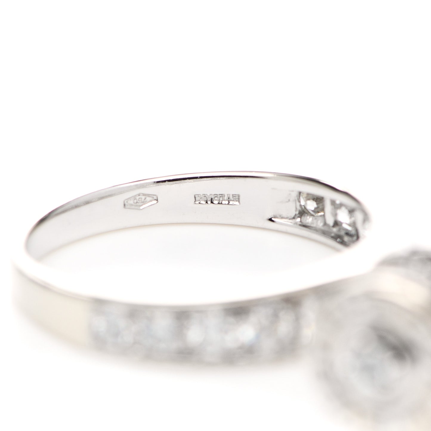 18K White Gold Diamond B.Zero1 Charm Pave Ring 53 6.25