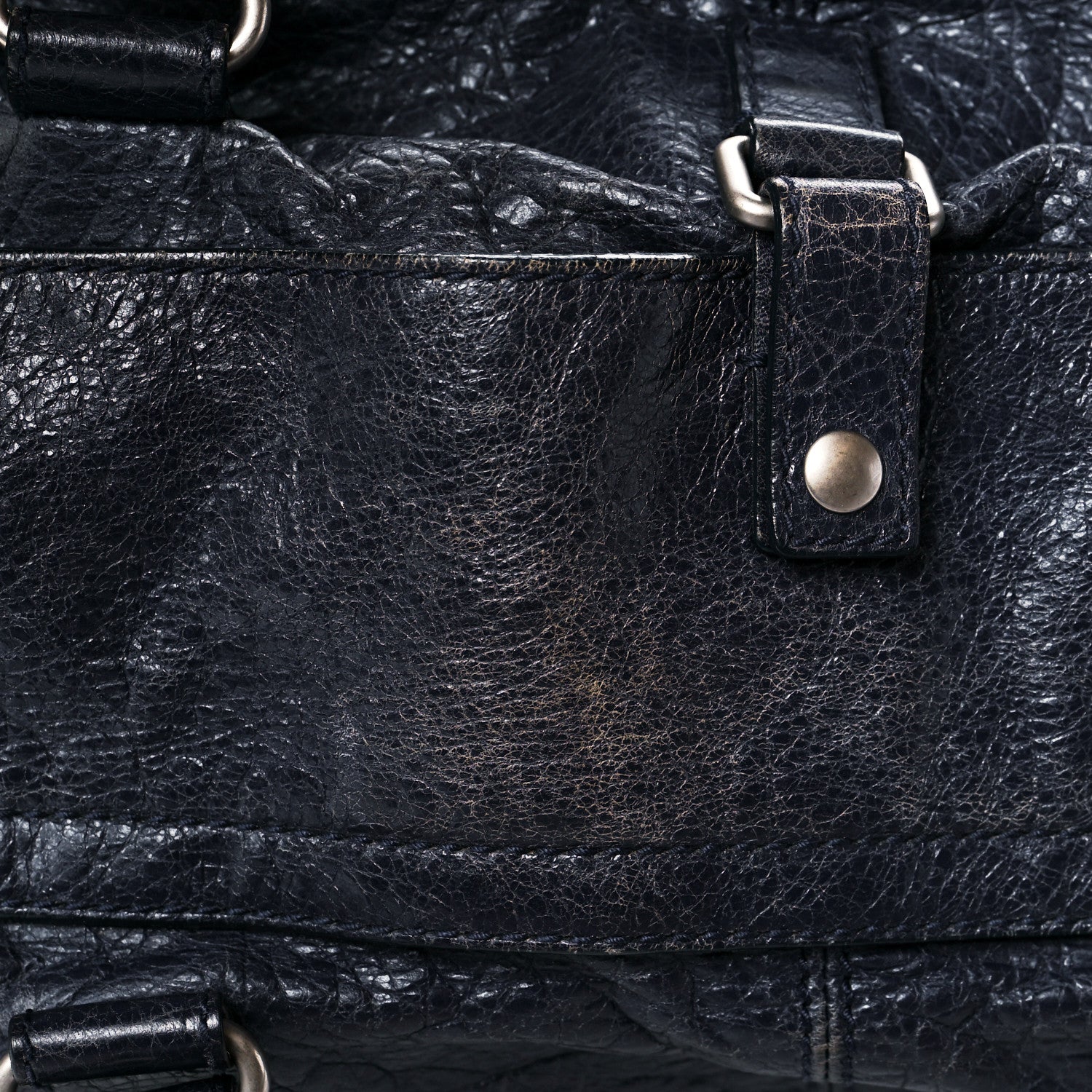 Balenciaga Agneau Classic Hardware Small Squash Duffel Bag Bleu Nuit 16 of 17