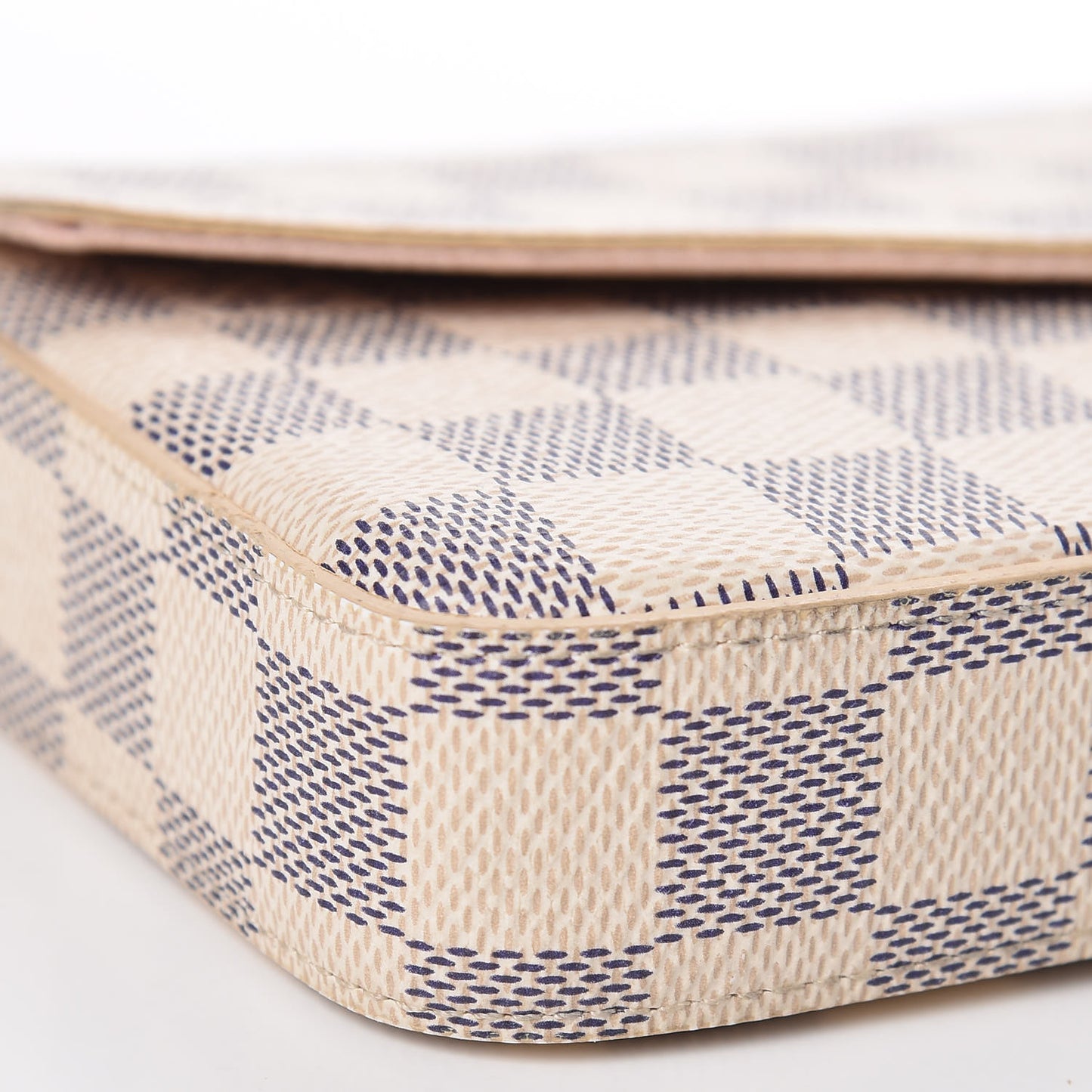 Damier Azur Pochette Felicie Chain Wallet Rose Ballerine