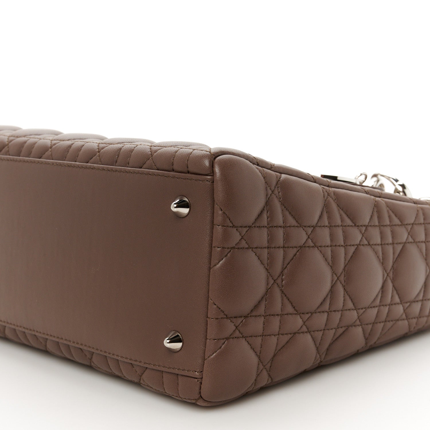 Christian Dior Lambskin Cannage Medium Lady Dior Brown 10 of 11