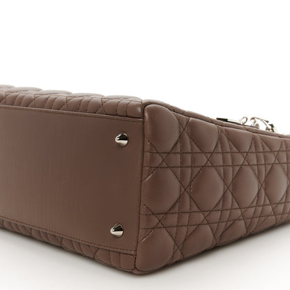 Christian Dior Lambskin Cannage Medium Lady Dior Brown 10 of 11