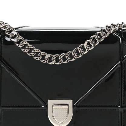 Christian Dior Patent Medium Diorama Flap Bag Black 8 of 11