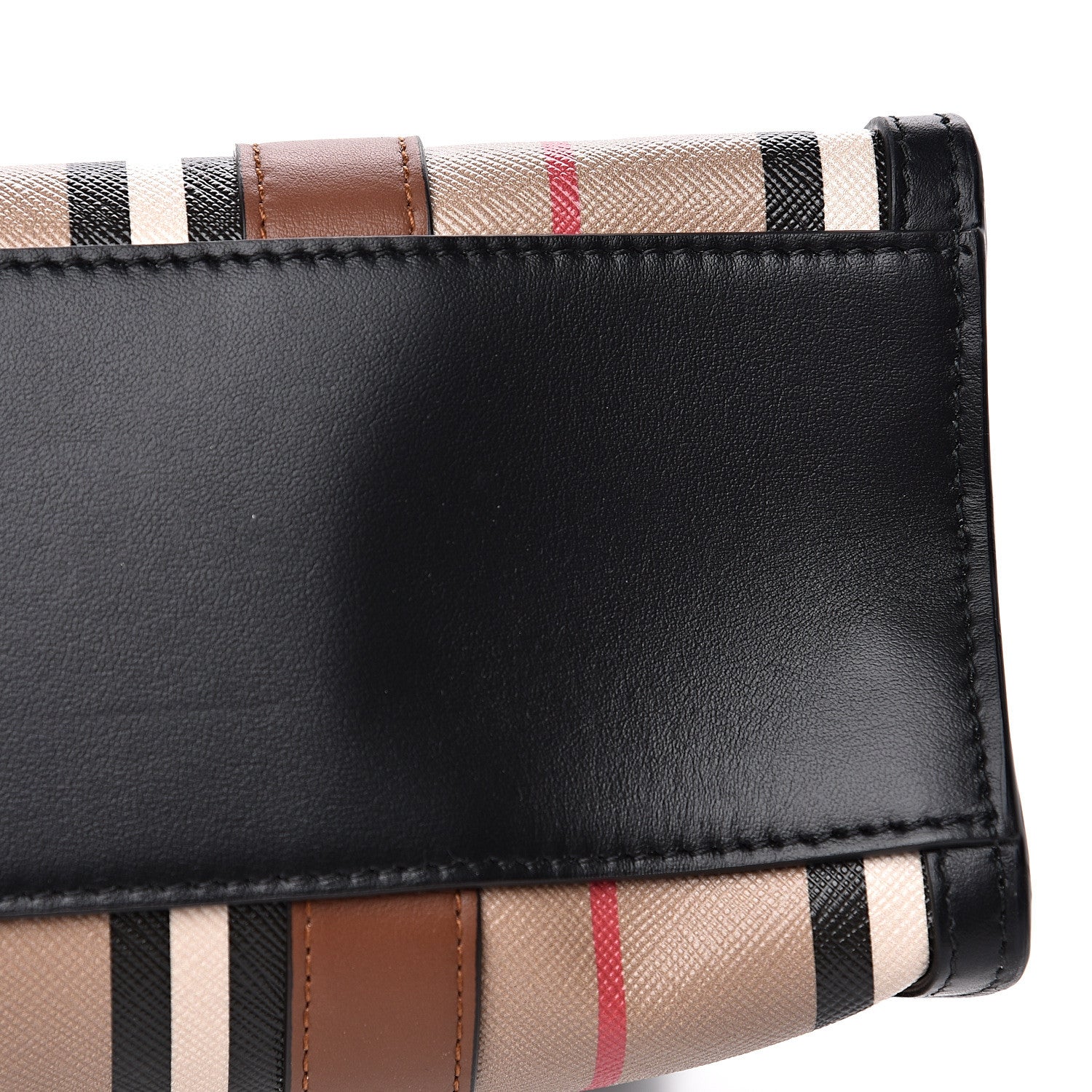 Burberry E-Canvas Stripe Small Portrait Tote Bag Brown 10 of 13