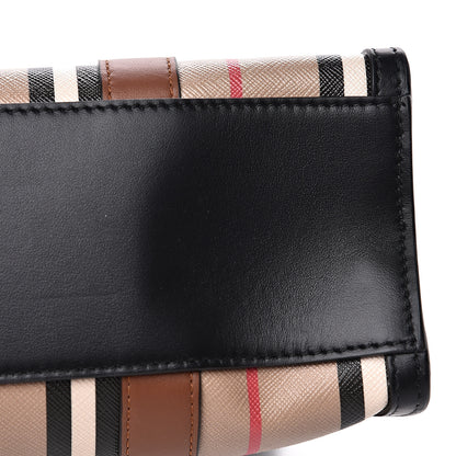 Burberry E-Canvas Stripe Small Portrait Tote Bag Brown 10 of 13