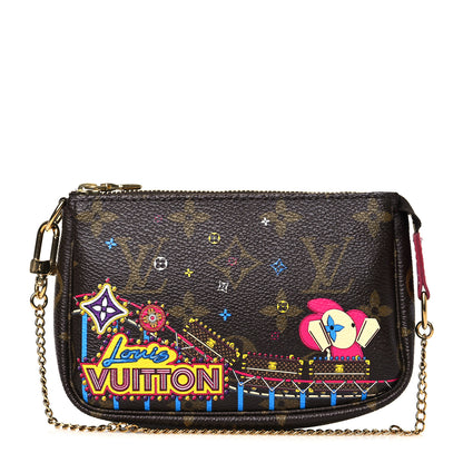 Louis Vuitton Monogram 2020 Christmas Animation Roller Coaster Mini Pochette Accessories Pivoine 1 of 10