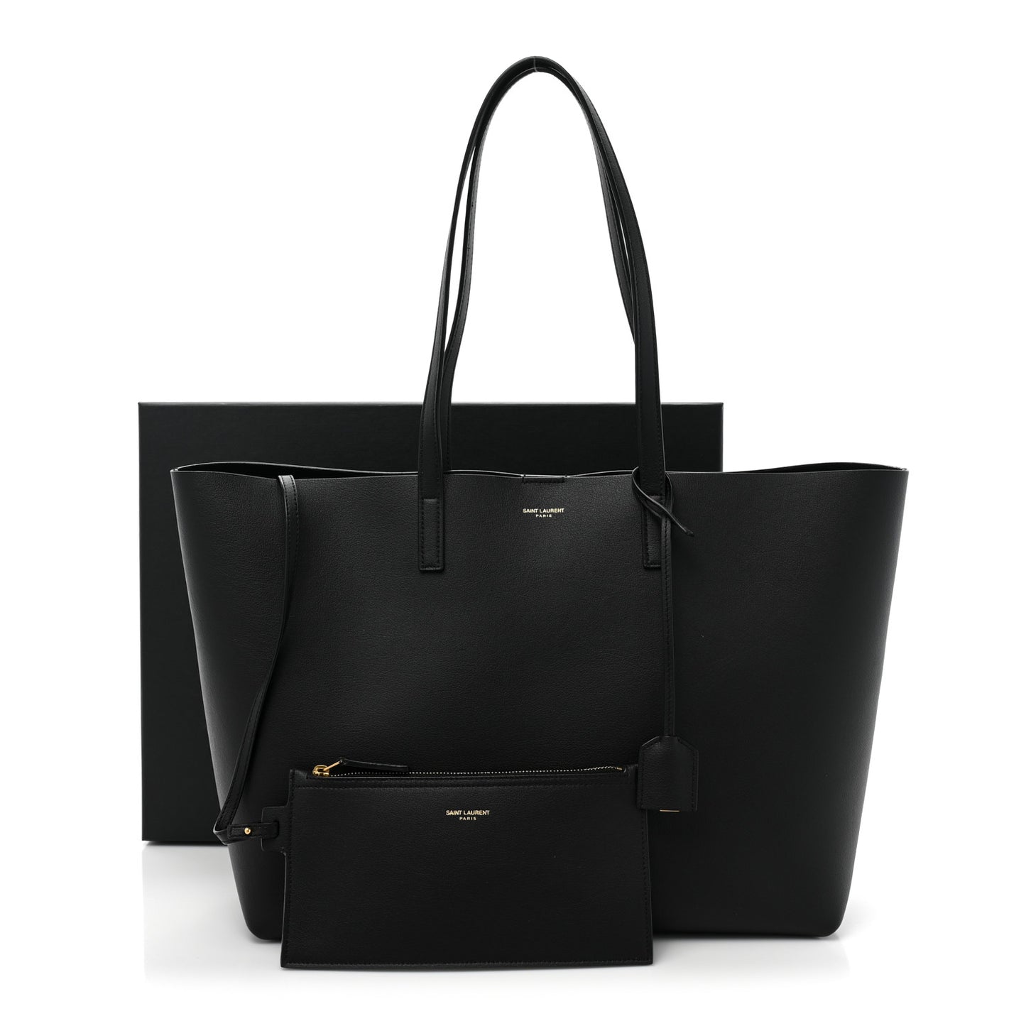 Calfskin Large Shopping Tote Black