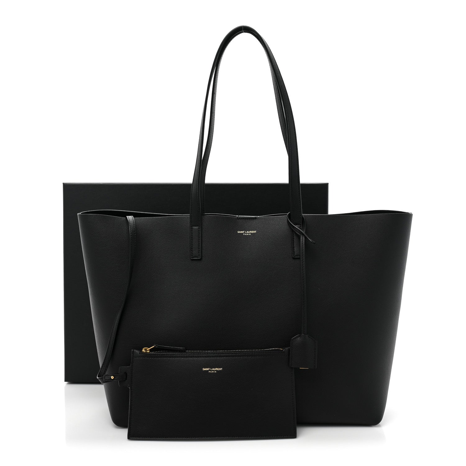 Saint Laurent Calfskin Large Shopping Tote Black 12 of 12
