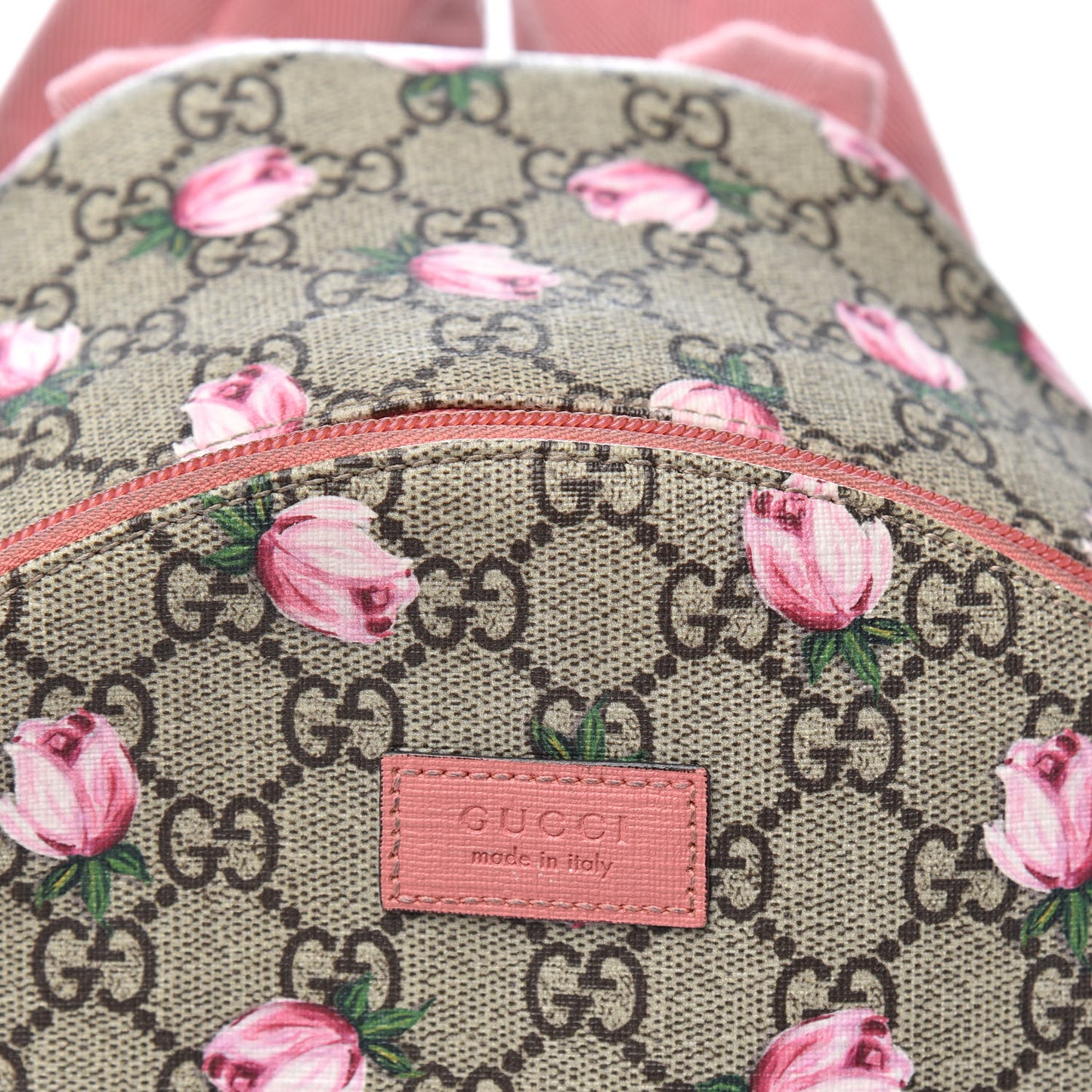GG Supreme Monogram Rosebud Childrens Backpack Pink