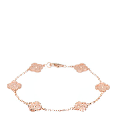 Van Cleef & Arpels 18K Rose Gold 6 Motifs Sweet Alhambra Bracelet 1 of 4