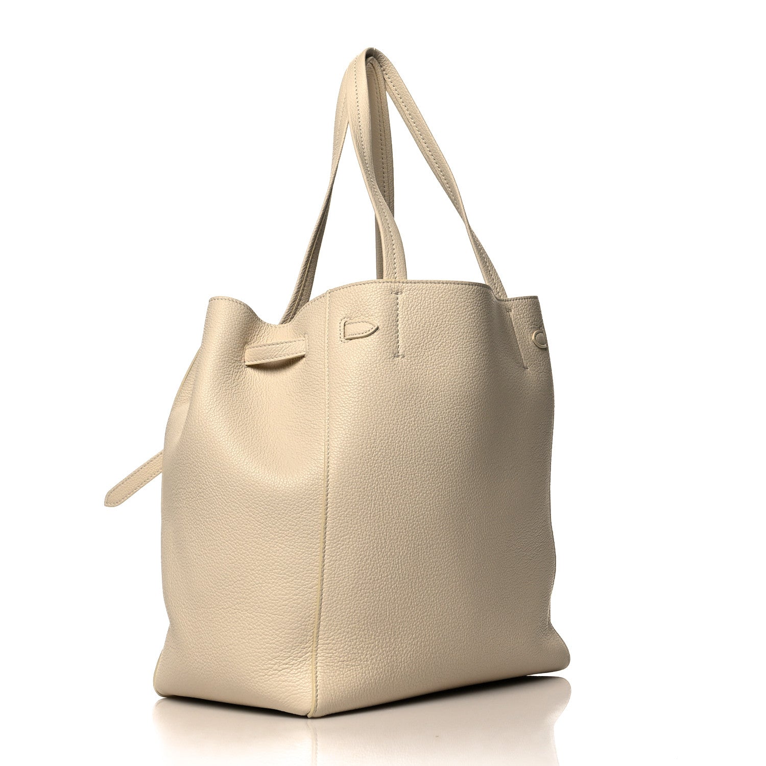 Celine Soft Grained Calfskin Small Belt Cabas Phantom Vanilla 3 of 9