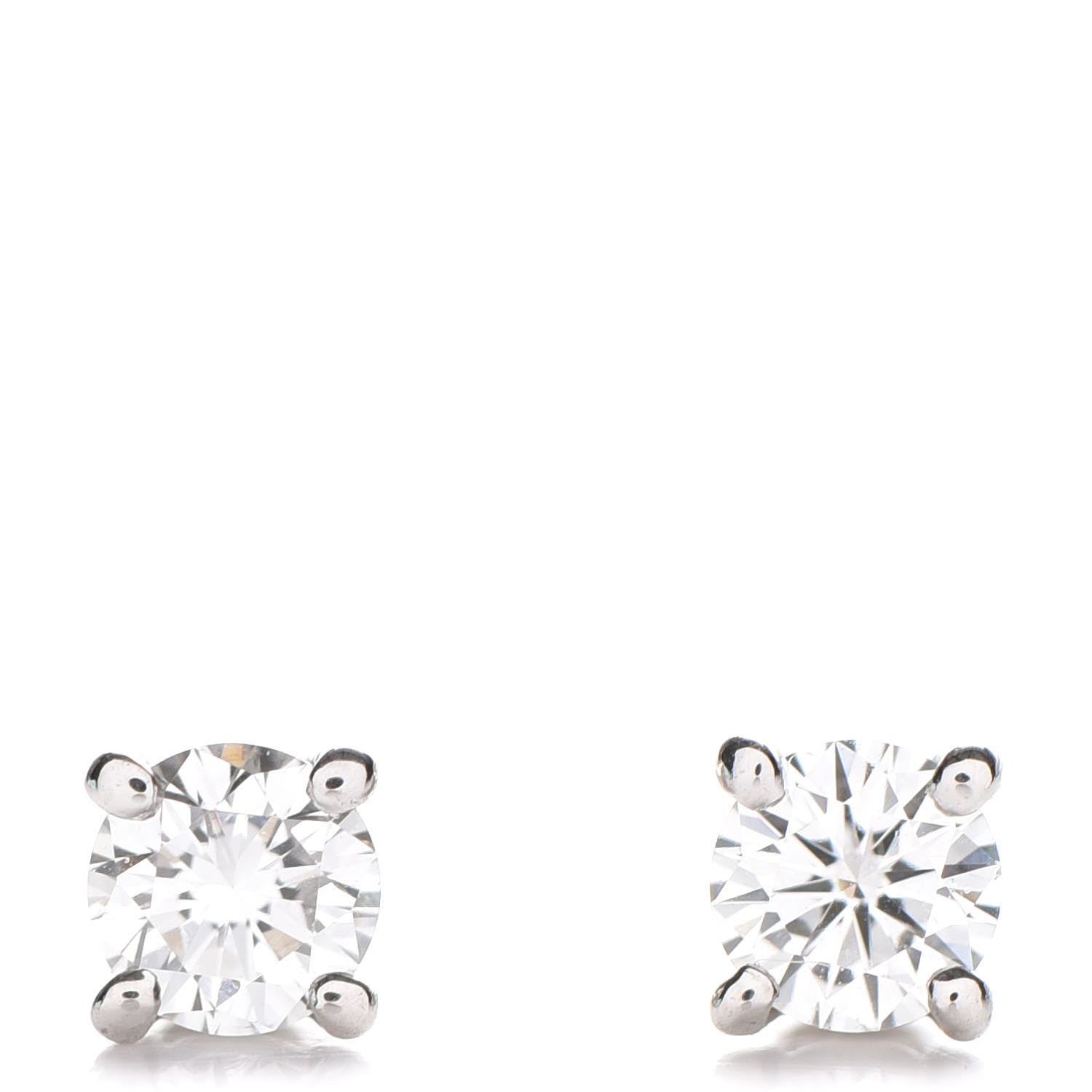 Tiffany Platinum Diamond .22ctw Solitaire Earrings 1 of 7