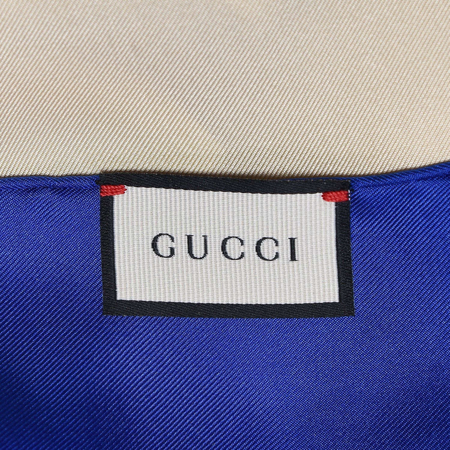 Gucci Silk Logo Square Scarf Ivory Blue 6 of 6