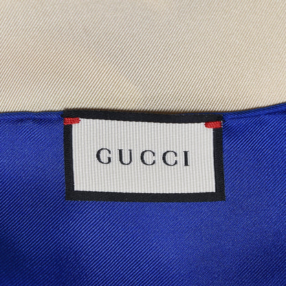 Gucci Silk Logo Square Scarf Ivory Blue 6 of 6