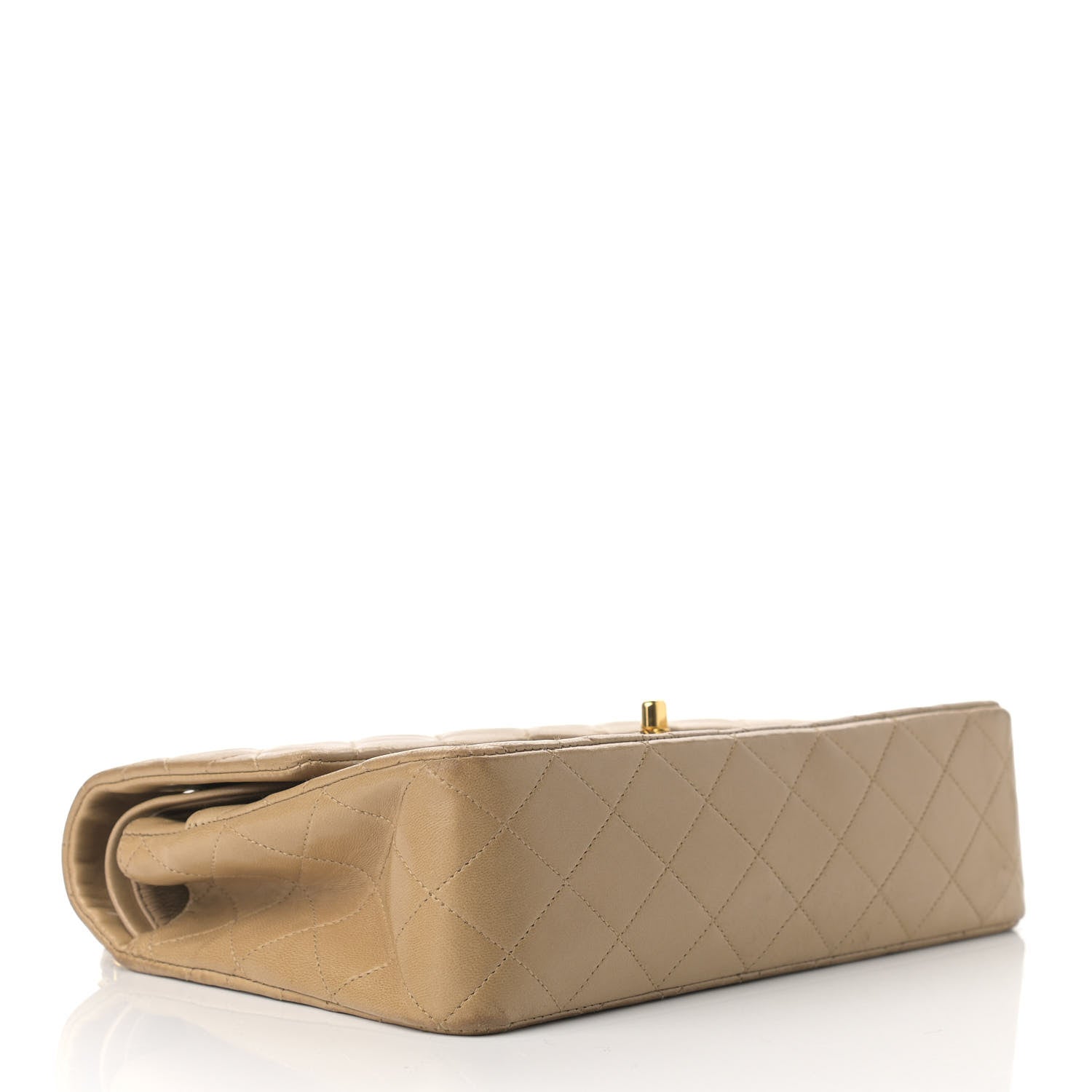 Chanel Lambskin Quilted Medium Double Flap Beige 3 of 23