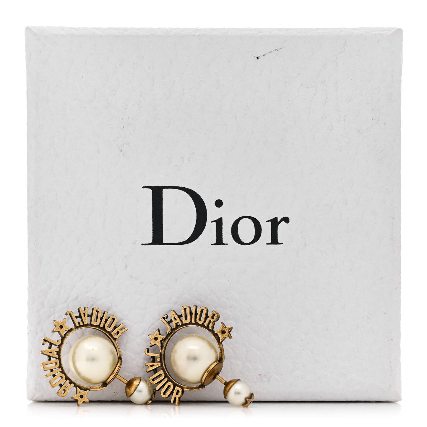 CHRISTIAN DIOR Metal Pearl J'Adior Tribal Earrings Gold