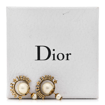 Christian Dior CHRISTIAN DIOR Metal Pearl J'Adior Tribal Earrings Gold 5 of 5