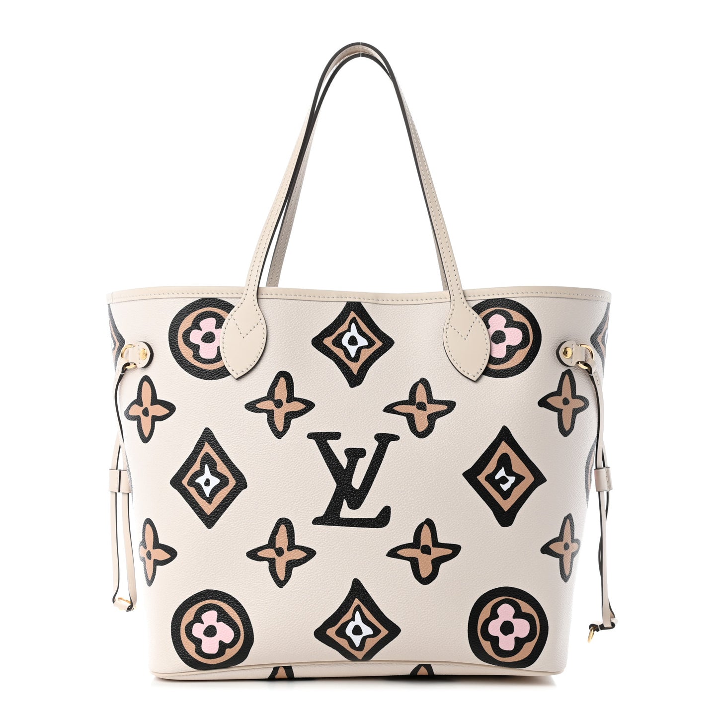 Monogram Giant Wild At Heart Neverfull MM Creme