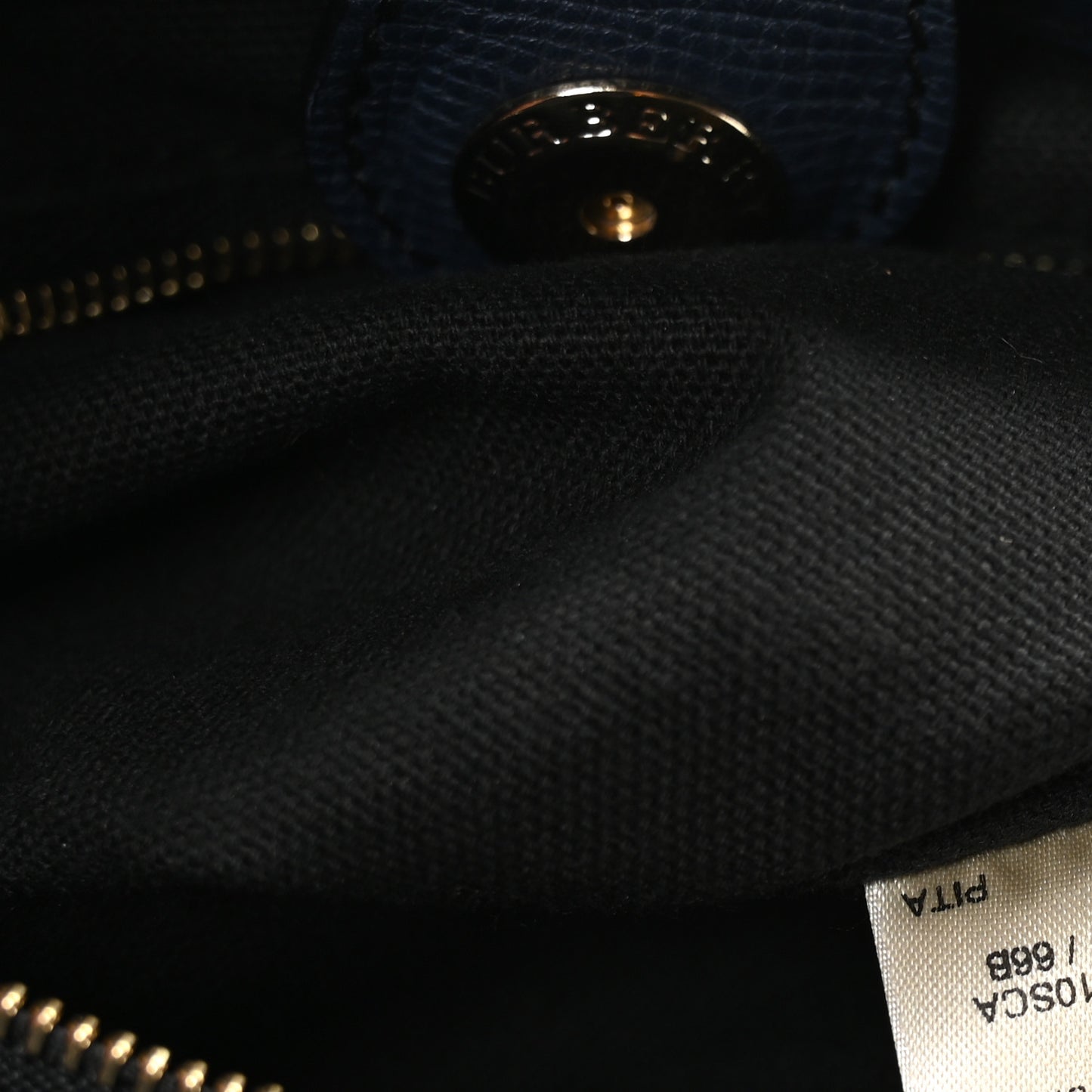 Grainy Calfskin House Check Small Banner Tote Ink Blue