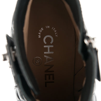 Chanel Calfskin Quilted CC Short Boots 39 Black 7 of 8