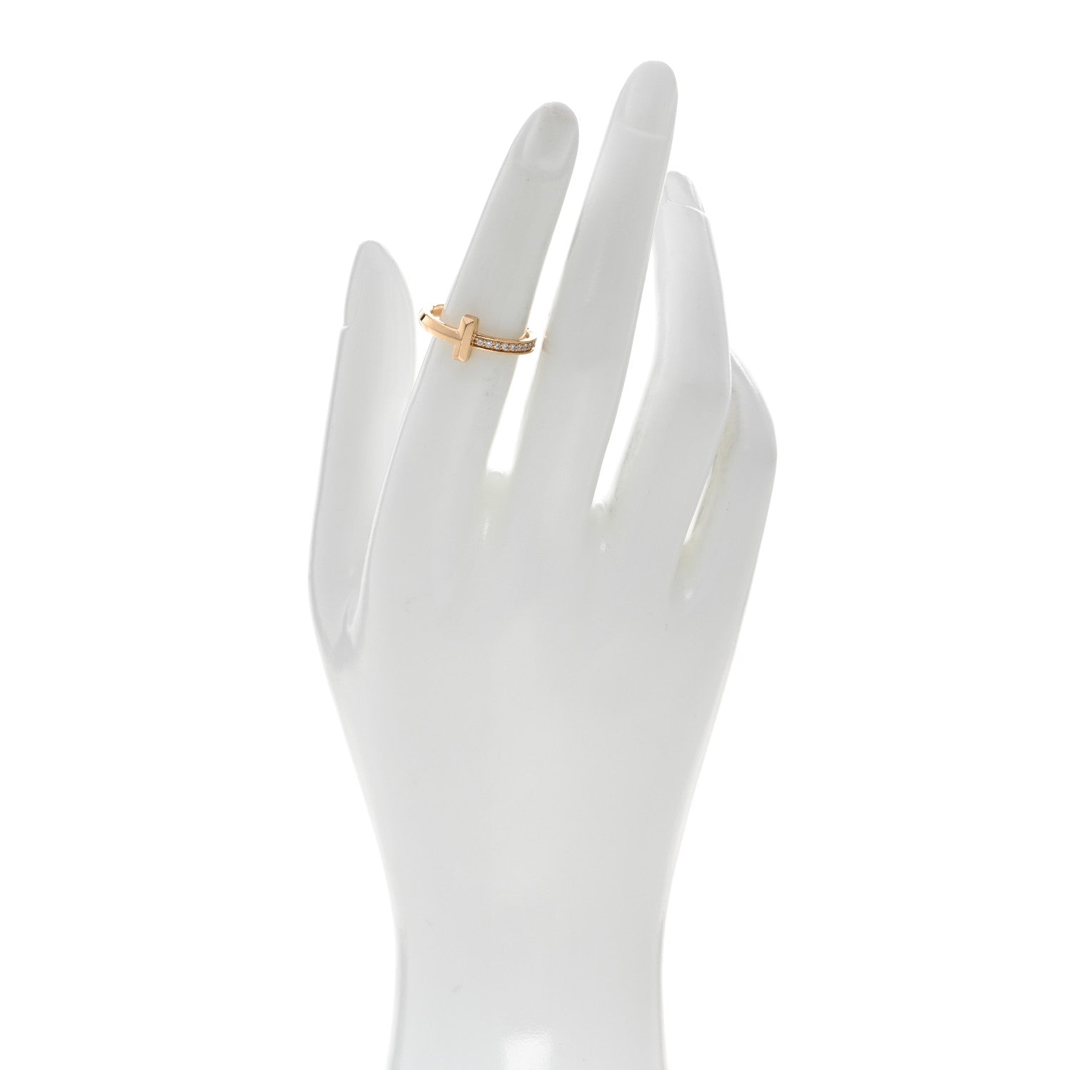 Tiffany 18K Rose Gold Diamond 2.5mm T T1 Ring 52 6 2 of 5