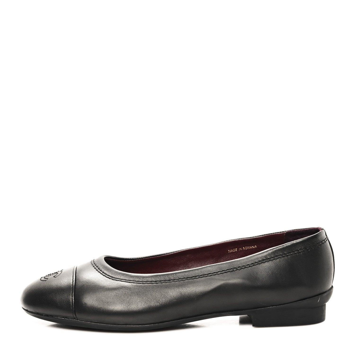 Chanel Lambskin Cap Toe CC Uniform Ballerina Flats 39 Black 1 of 10